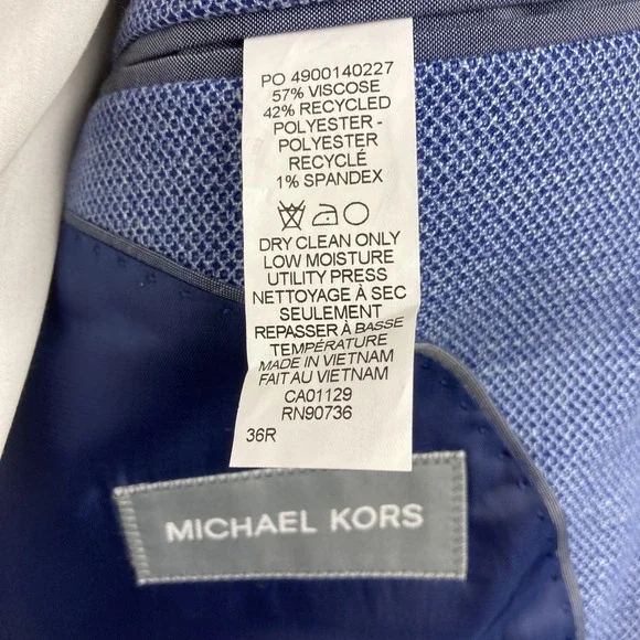 Michael Kors Men's Classic-Fit Light Blue Sport Coat 36R